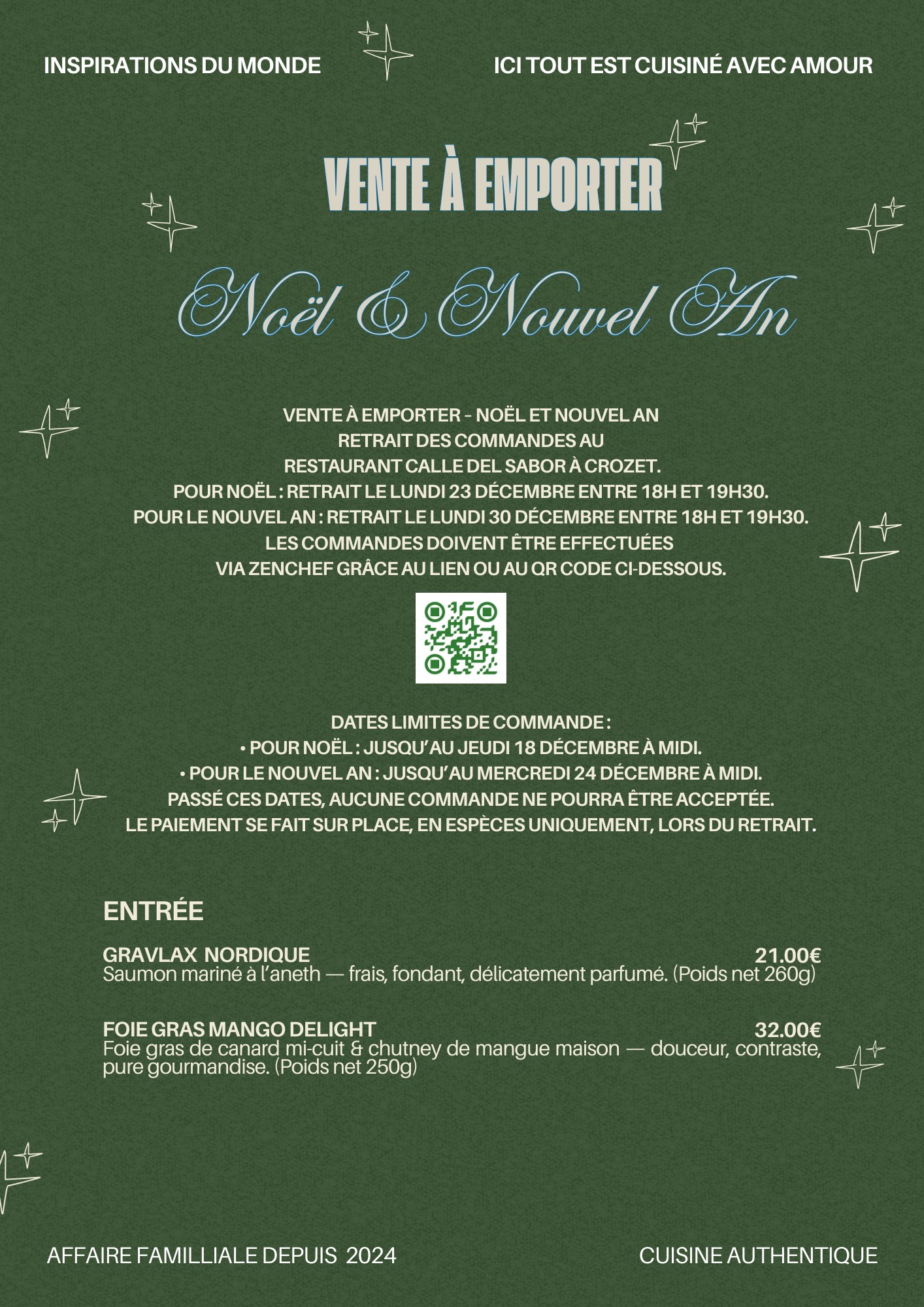 Menu Noël & Nouvel An